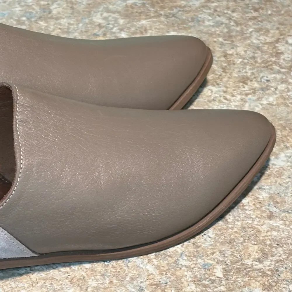 Bueno Beau Pointed Toe Loafer Slip on Leather Suede Gray Quiet Luxury Shoes 39